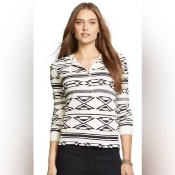 Ralph Lauren Long Sleeve Henley Top Aztec Size Large - Picture 1 of 4